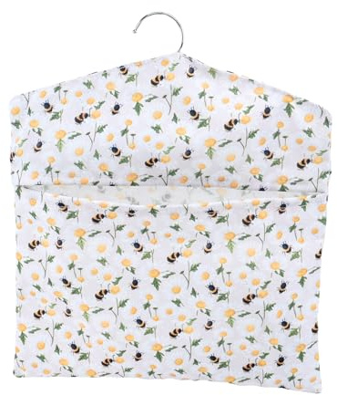 TSLBW Peg Bag Clothespin Storage Bag Pegs for Washing Line with Bag Reusable Washable Hanging Pegs and Peg Bag 30 x 25 cm Peg Basket for Washing Line Indoor Outdoor (Daisy)