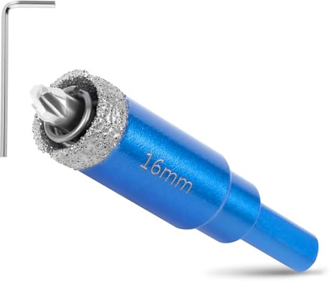 Flintronic 16mm Diamond Hole Saw with Pilot Center Drill Bit, Diamond Core Hole Cutter, Suitable for Glass, Tile, Porcelain, Ceramic, Marble Cutting