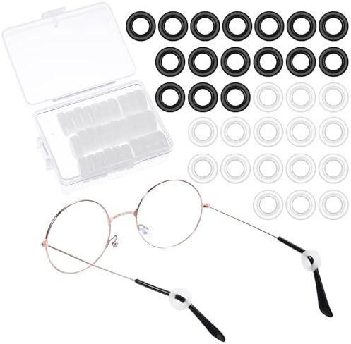 Qianyu 16 paia di occhiali antiscivolo in silicone cuscinetti auricolari anello per occhiali morbidi supporto per occhiali trasparente supporto per occhiali per occhio in vetro orecchio pinze occhiali