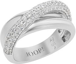 JOOP! Ring für Damen, Silber 925, 8 mm, mit Zirkonia, silber, Geschenkidee, kommt in Schmuck Geschenk Box