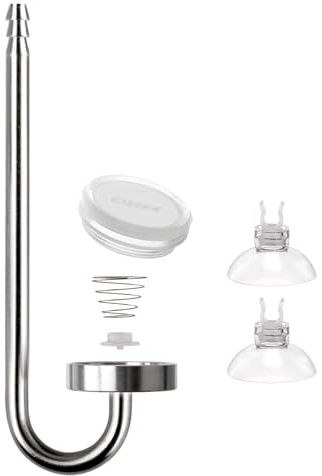 Clscea CO2 Edelstahl Diffusor, CO2 Zerstäuber mit eingebautem Rückschlagventil und austauschbarer Scheibe für Aquarium Pflanzentank