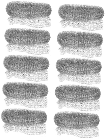 Ipetboom Filtro Rete in Acciaio Inossidabile Argento per Tubo Lavatrice, Resistente All'usura, Facile da Installare, 10 Pezzi per Pulizia e Cattura Lanugine
