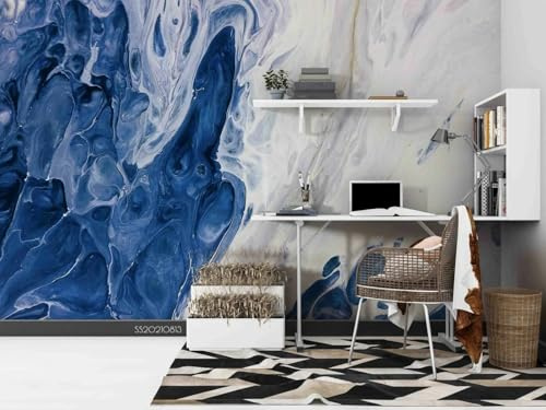Fotomurales Textura azul y blanca, 200 x 140 cm Papel Tapiz Papel pintado Decoración de Pared Decorativos Murales