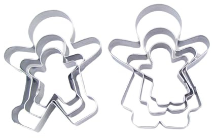 Rainway Lot de 6 emporte-pièces en forme de bonhomme en pain d'épice, garçons et filles, emporte-pièces de Noël, emporte-pièces en acier inoxydable pour la cuisson de biscuits et de biscuits