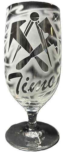 Biertulpe 0,3 l mit Gravur Dachdecker Dachdeckerlogo Zunftzeichen und Name personalisiert Pils Glas Bierglas in Tulpenform Bierschwenker individuell Geschenk Biertrinker Handwerk Handwerker