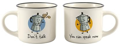 I-TOTAL Matchy Duo – Set med 2 kaffekoppar i keramik, 90 ml, original design espressokoppar, presentidé - MORNING MOOD
