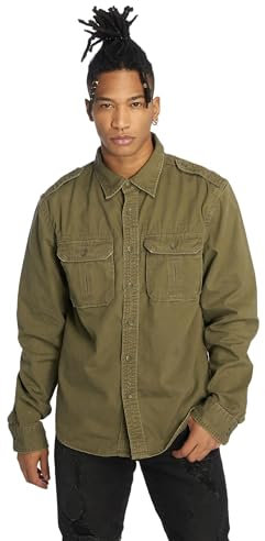 Brandit Vintage Shirt Long Sleeve, Farbe: Olive, Größe: 3XL