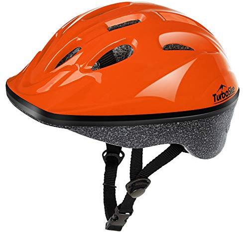 TurboSke Toddler Kids Bike Helmet, Multi-Sport Helmet Size Adjustable for Boys and Girls (Glossy Orange, Small: 48-52cm/18.8-20.5)