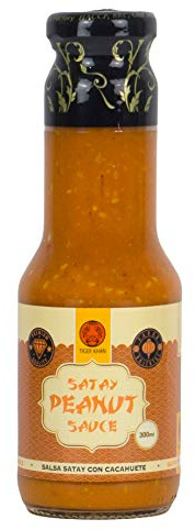 TIGER KHAN Salsa Satay de Cacahuetes para Cocina Asiática 300ml | Pack de 12