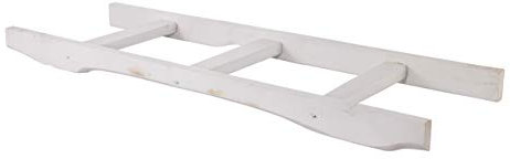 Vintage Möbel 24 GmbH Schöne Leiter aus Holz, schön als Handtuchhalter oder zum Dekorieren (Weiß, 100cm)