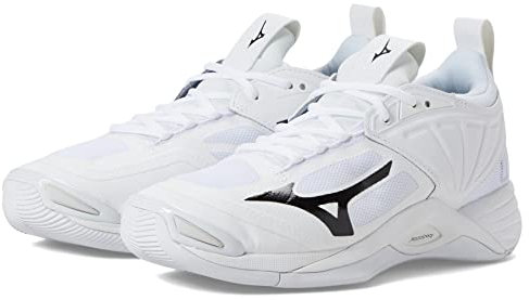 Mizuno Wave Momentum 2 | Volleybollskor för inomhusbruk för kvinnor, vit/svart, 40