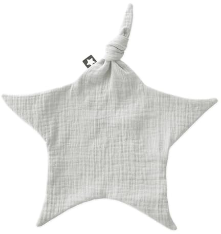 Julius Zöllner Schnuffeltuch aus 100 Prozent Musselin-Baumwolle, 35 cm, OEKO-TEX STANDARD 100, Made in Germany, Grau