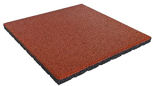 Vivol Lot de 2 tapis de protection de sol de qualité supérieure - Rouge - 50 x 50 cm x 30 mm - Qualité certifiée TÜV - Pour aire de jeux, crèche, école - Découpable