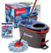 O-Cedar RinseClean - Sistema de Cubo Giratorio + 1 Cabezal de fregona Adicional, Limpia con Agua Limpia, Elimina el 99% de Las bacterias