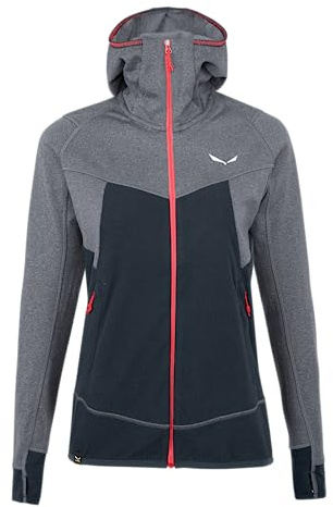 Salewa Damen PUEZ HYBRID PL W FZ HDY Softshelljacke, navy blazer melange/6080,42 (Label: 48/42)