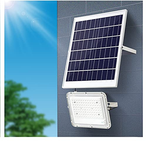 ISOLEI Luz de inundación Solar 100w / 200w / 300w / 400w, 6000k Luces solares LED con Control Remoto, Lámpara de Calle IP65 a Prueba de Agua para jardín, Piscina, Garaje