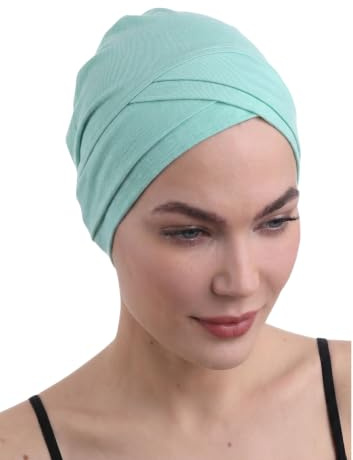 Deresina Headwear W-Front Bambus Chemo Kopfbedeckung für Frauen – Weiche Turban bei Haarausfall und Alopezie, Atmungsaktive und Bequeme Mütze