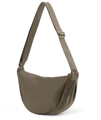 GSnehui Halbmond Umhängetasche Damen Nylon Crossbody Bag Einfarbige Schultertasche Klein mit verstellbarer Schultergurt, Hobo Bauchtasche Frauen Shoulder Bag für Reisen