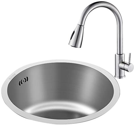 Küchenspülen aus Edelstahl mit Wasserhahn und Abfluss, modernes schwarzes Wohnmobil-Waschbecken, Einzelbecken, Bar-Vorbereitungsspüle, verwendet in Innen- und Außenküchen (Größe: 32 x 32 x 1