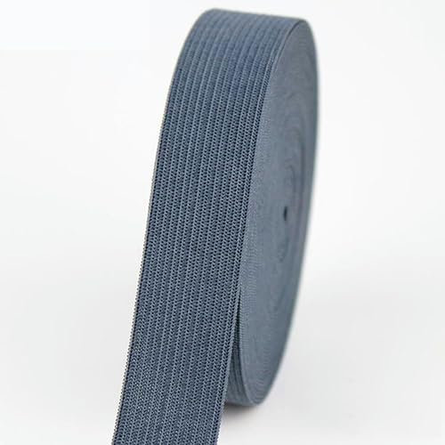 Bandas elásticas de costura de 5/10 m, cuerda elástica colorida, correa elástica, banda de goma, cinta de spandex, banda elástica plana de punto, costura artesanal, gris oscuro, 20mm-10 metros