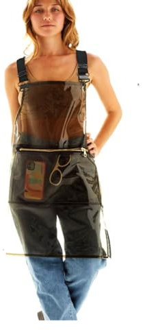 CHAILIQIANGG Grembiule trasparente impermeabile in TPU con tasche, da donna, uomo, grembiule da lavoro, parrucchiere con cinghia, grembiule da cucina a prova di olio e facile da pulire grembiule