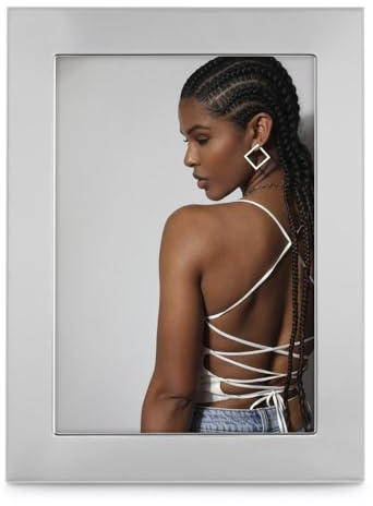 Hama Bilderrahmen 15x20 (breiter Fotorahmen, Portraitrahmen, Hochformat, Querformat, zum Hängen, Hinstellen, Samtrückwand, Glasscheibe, Bildformat 15 x 20 cm) silber