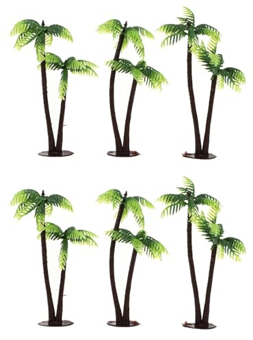 6 STK Miniatur-Kokospalmen Aus Kunststoff – DIY Aquarium-Dekoration, Mini-Bonsai-Baum Für Mikrolandschaften, Puppenhäuser Und Modellbau