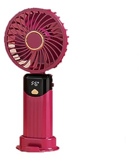 Ventilateur de Poche,Modèle MINI Portable Rechargeable par USB,Batterie 5000mAh Longue Durée,Modèle de Bureau Pliable à 6 Vitesses.,Rouge