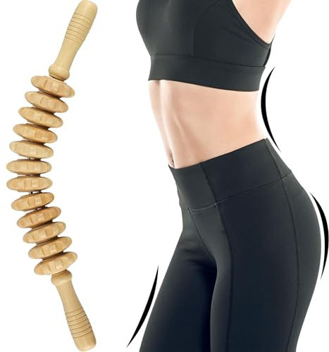 Faszienrolle Holz, Faszienstab holz, Premium Massageroller Holz, für Rücken, Cellulite & Mehr Muskelentspannung, Körperformung Massage Gua Sha Massage