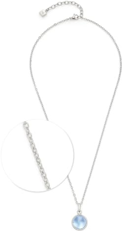 JEWELS BY LEONARDO Halskette Bea, kurze Kette aus silberfarbenem Edelstahl, Glasstein mit unterlegtem Perlmutt in grau-blau, 45-50 cm Länge, Schmuck Geschenk, 024357