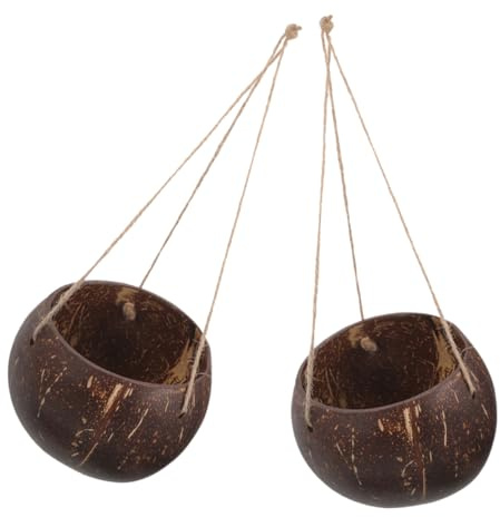 Milisten 2pezzi Fioriera Appesa Cocco Naturale Vasi Sospesi Per Piante Da Ed Esterno Per Balconi e Design Elegante e Resistente Perfetti Per Decorare Ambienti Domestici e Uffici