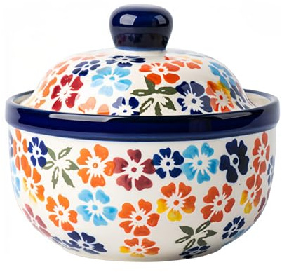 Dowbom Sugar Bowl With Lid Airtight, Sugar Jar, Sugar Pot, Sugar Dish, Storage Jar, Sugar Container (Flower-B)
