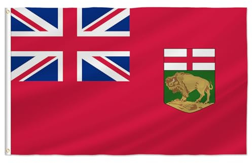 PTEROSAUR Manitoba-Flagge, kanadische Manitoba-Provinzflaggen mit Messingösen, Dekoration für Innen- und Außenbereich (Manitoba, 90 x 150 cm)