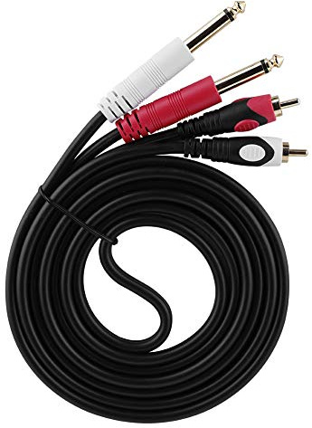 ZASCHMOY Cavo da 1/4 a 1/4, Cavo per Altoparlanti da 1/4 Cavi per Altoparlanti Spina Jack da 6,35 Mm da 1/4 '' Pollici Doppio Colore 2 Pezzi Cavo Connettore da 6,35 a per KTV (#1)