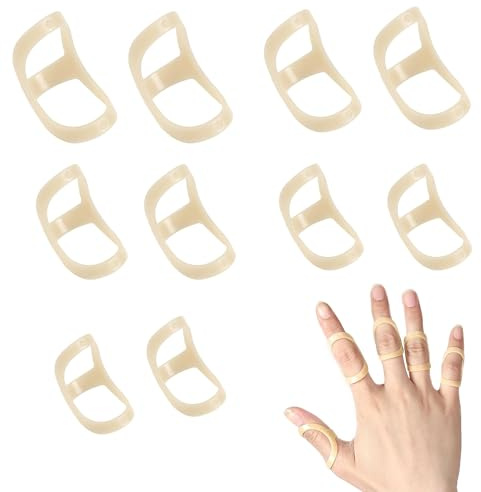 10 stycken ovala fingerskenor, fingerskena, fingerskena långfinger, plast vattentät Malletfinger, för dragfinger, artrit fingrar, fingerledsskydd, galletfingerskena (6,7, 8, 9, 10)