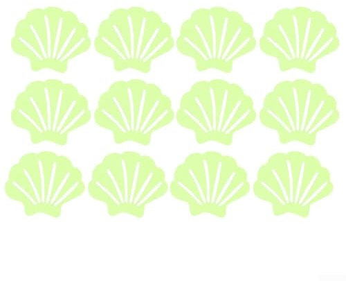 Sumsoctober 12 adesivi da bagno antiscivolo a forma di conchiglia luminosa per vasche, docce e scale