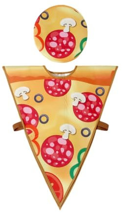 LOVIVER 2Pcs Kids Big Pizza Slice Costume Set Soft Comfortable Fancy Dress for Halloween, S