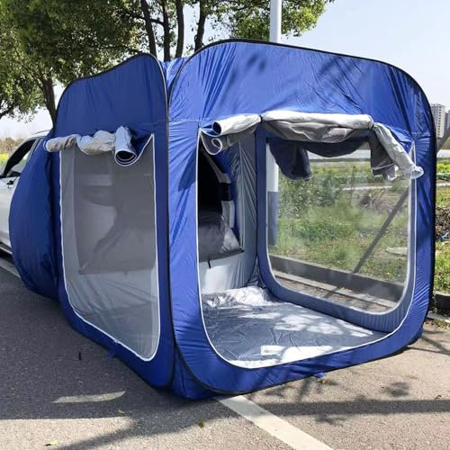 SUV Van Tent - 2-5 Person Dome Car Rear Hatch Tent, Freestanding Driveaway Tailgate Awning, Pop-Up Camping Shelter for SUV, Van, Truck Vehicles