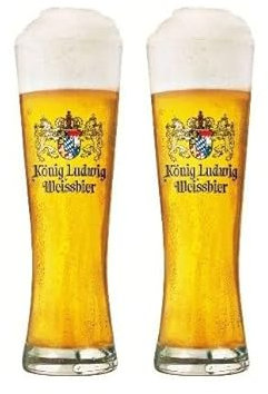 Konig Ludwig Vasos de cerveza de trigo, 500 ml, 2 unidades