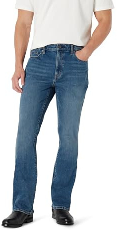 Amazon Essentials Men's Low-Stretch Slim-Fit Bootcut Mens Jeans, Stone Medium Wash, 35W / 32L