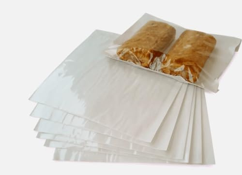 100 x 8.5 x 8.5 Cellophane Clear Window White Film Fronted Sweet/Sandwich/Food & Pastry Paper Bags – by Healthy Home