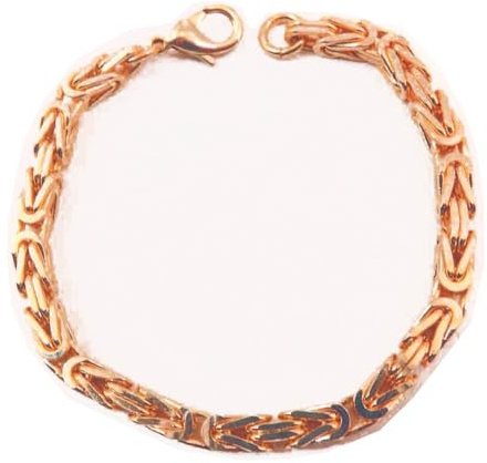 Tendenzalia Bizantiner kungligt armband kvadratisk original italiensk kedja 18 k rosé förgylld 5 mm bred längd 19 cm