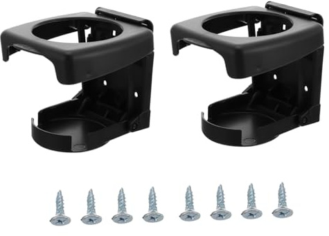 Gogogmee Portavasos y Diseño Plegable de Plástico Negro Plegables para Coche para Organizar Bebidas Automóvil Soporte Portátil 2 Piezas