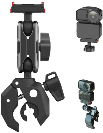 NEOSOU Osmo Nano Action 6 Motorcycle Bike Handlebar Mount, Magnetic Quick Release Heavy Duty Super Clamp Roll Bar/Tube/Pipe/Rail/Flex Jaw Gripper for DJI Nano Osmo 6 Mounts Accessories