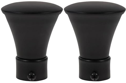 JECOMPRIS Finales para Barra De Cortina Forma De Cuerno 2 Piezas con Tornillo Remates para Cortinas De Ventana Accesorios para Sala Y Dormitorio 2.87X2.36X2.36in