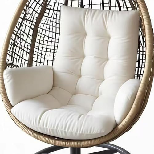 DZ'HUE Coussin Fauteuil Suspendu, Coussin De Rechange pour Fauteuil œuf, Convient Aux Chaises BalançOires D'IntéRieur Et D'ExtéRieur, Ainsi Qu'Aux Fauteuils Suspendus De Jardin (White)