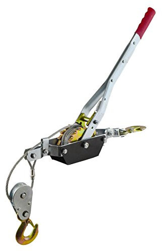 2 Ton Hand Power Wired Cable Puller Winch Turfer Pulley Soft Grip Handle TE817