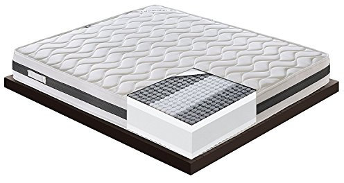 Tonnentaschenfederkernmatratze 7-Zonen mit Memory Foam - Modell Amalfi - 23cm hoch - mittlere-weiche Matratze- gerollt, vakuumverpackt 100% Made in Italy (135x200cm)