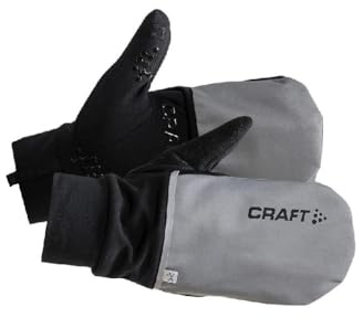 Craft Hybrid Weather - Guanti da corsa caldi, unisex, per adulti, argento/nero, taglia: XL (taglia produttore: 11 XL)