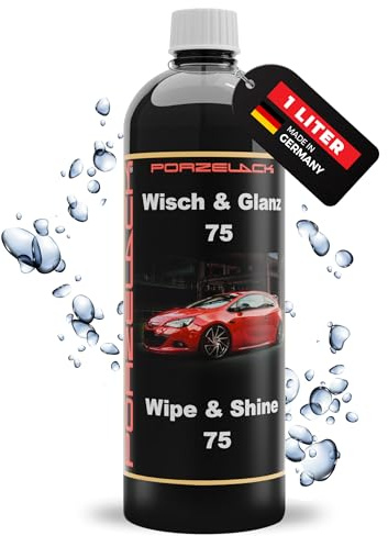 Porzelack® Detailer Wisch & Glanz 75 (1 Liter) - Ultra glänzende Lackpflege mit Abperleffekt - Schnelle & einfache Anwendung - Lackreinigung & Pflege - Made in Germany